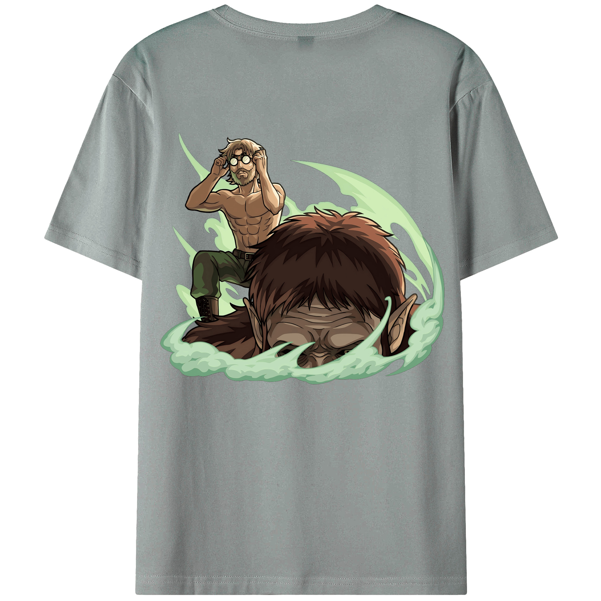 （画像用） 進撃の巨人 Attack on Titan 綿100％ メンズ半袖Tシャツ（バックプリント） 通気性